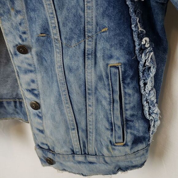 Zara Women's Medium Distressed Jean Jacket - Picture 7 of 15